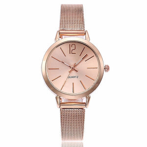 New Fashion Women Stainless Steel Silver Gold Mesh Watch
