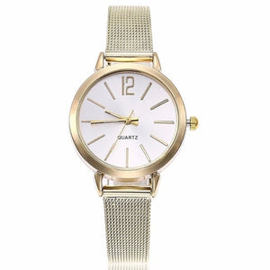 New Fashion Women Stainless Steel Silver Gold Mesh Watch