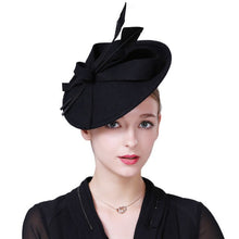 Load image into Gallery viewer, Winter Hats For Women Elegant Black Wine Red Wool