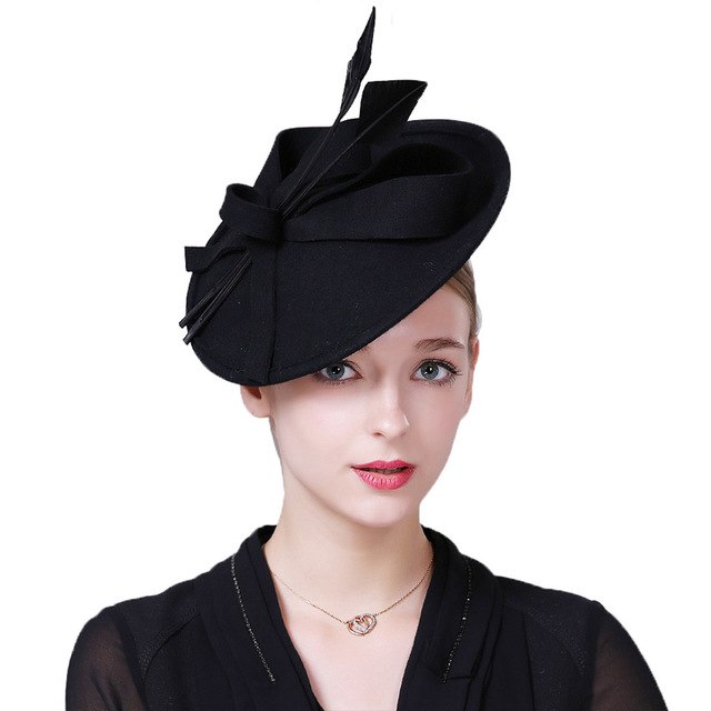 Winter Hats For Women Elegant Black Wine Red Wool