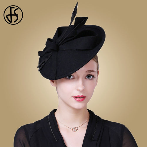 Winter Hats For Women Elegant Black Wine Red Wool